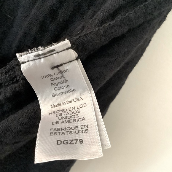 NWOT Michael Stars Draya V-Neck Frayed Edge Gauze Top Short Sleeve Black XS - Picture 7 of 14